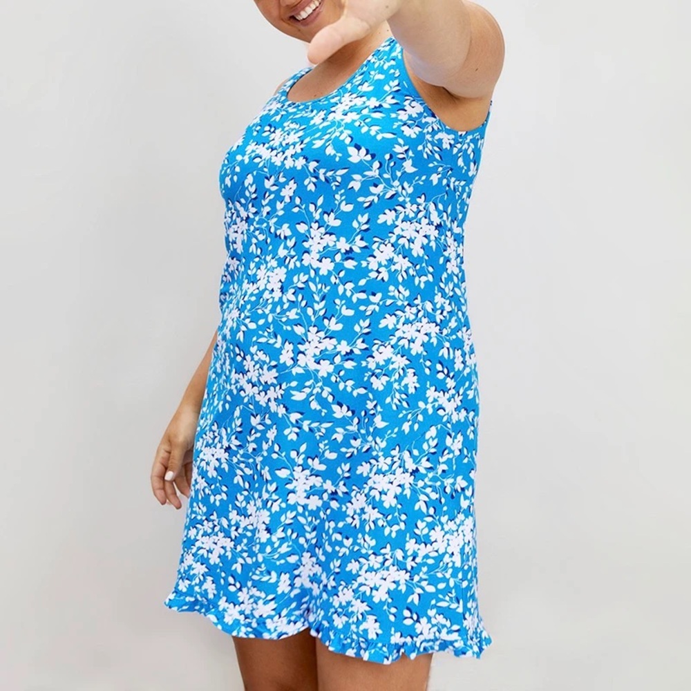 🍄 Draper James Floral Sleeveless Night Dress/ Night Gown w/Ruffle hem